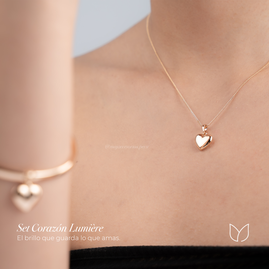 Set Corazón Lumière - Set de collar, pulsera y aretes