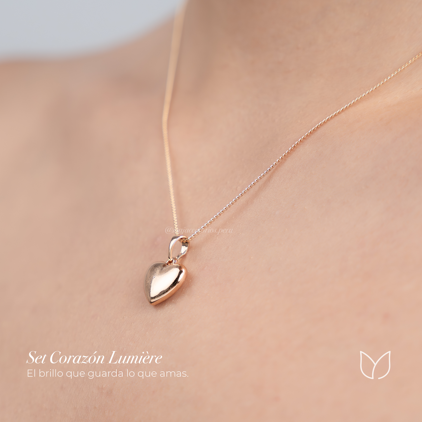 Set Corazón Lumière - Set de collar, pulsera y aretes