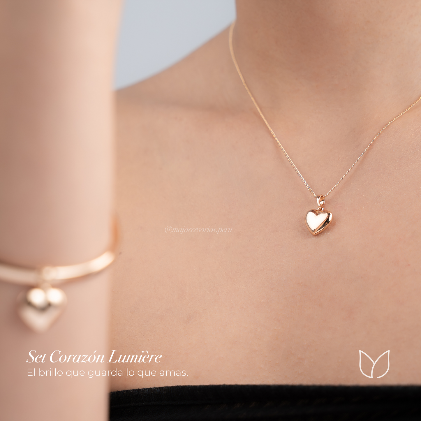 Set Corazón Lumière - Set de collar, pulsera y aretes