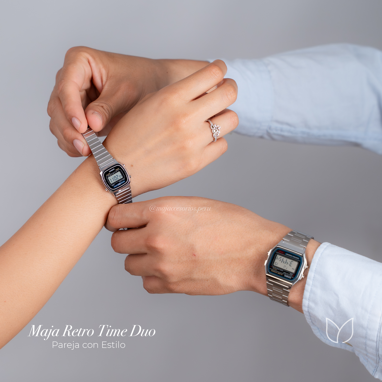 Reloj Casio Pareja A158wa La670wa Retro Time Duo