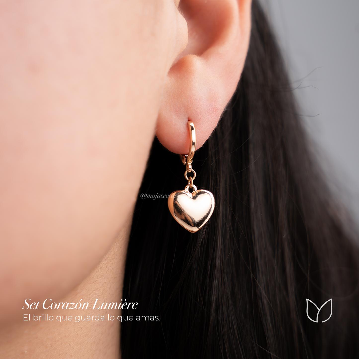 Set Corazón Lumière - Set de collar, pulsera y aretes