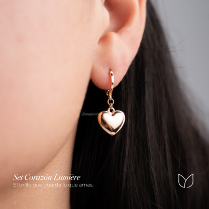 Set Corazón Lumière - Set de collar, pulsera y aretes