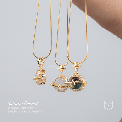 Saturno Eternal — Collar Astral  Tu propio universo, alrededor de tu corazón.