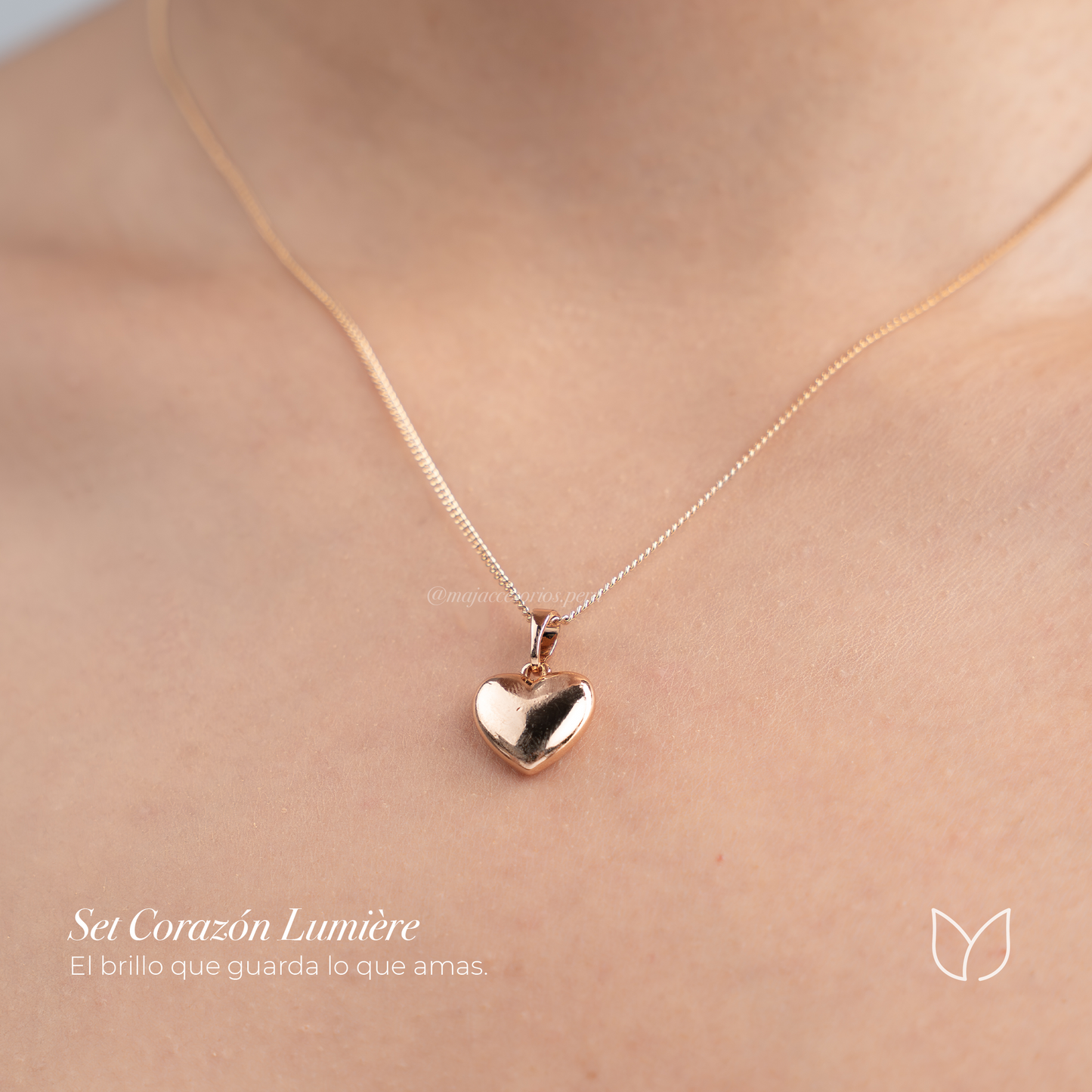 Set Corazón Lumière - Set de collar, pulsera y aretes